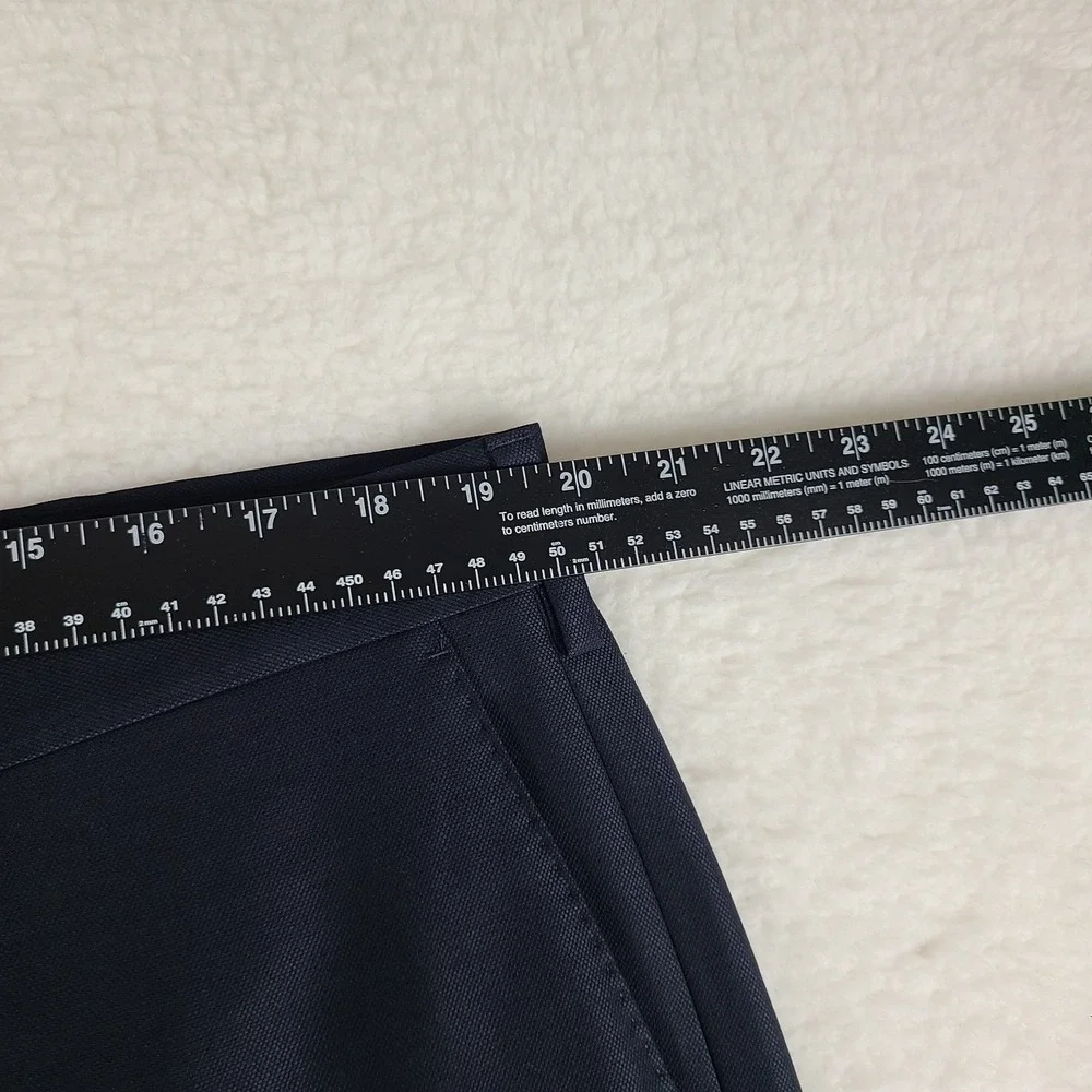 BR Banana Republic Pants‎ Mens 38x27 Dark Blue Wool Trousers Dress Slacks HEMMED